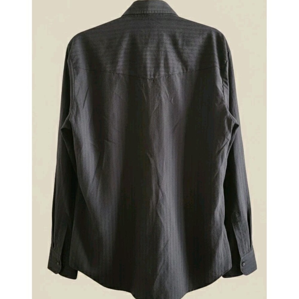 Ely Cattleman Shirt Mens Large Black Pearl Snap Western Cowboy Button Up A500 - Picture 2 of 10